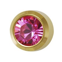 Universal October Ear Piercing Birthstones 3 Pair Rose 24 K Gold Cartilage Earri - $5.99