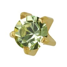 Universal August Ear Piercing Birthstars 12 Pair Peridot 24 K Gold Carti... - $19.00