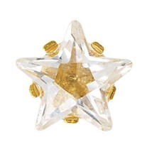Sensitive Stainless Tiffany 5 mm Cubic Zirconia Star Cut Cartilage Earri... - $9.99