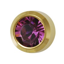 Universal February Ear Piercing Birthstones 6 Pair Amethyst 24 K Gold Ca... - $9.99