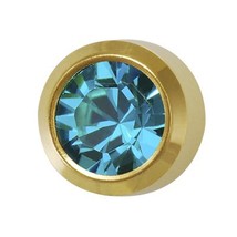 Universal December Ear Piercing Birthstones 12 Pair Blue Zircon 24 K Gold Cartil - $15.00