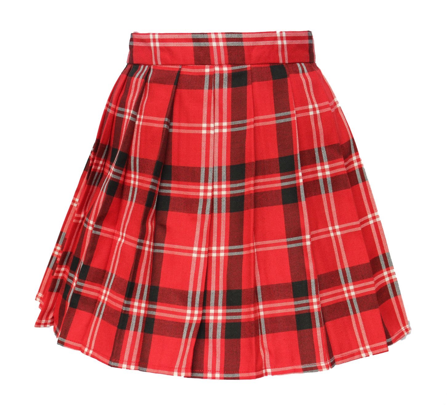 Women`s plus size high waisted plaid Pleated Skirts costumes(4XL ,Red black w...