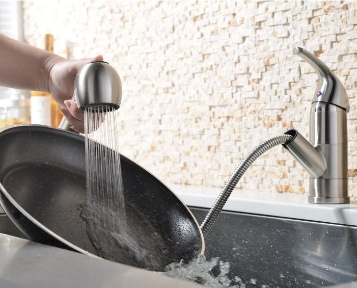 Utility Sink Faucet With Sprayer Best Kitchen Pull Down Basin Laundry