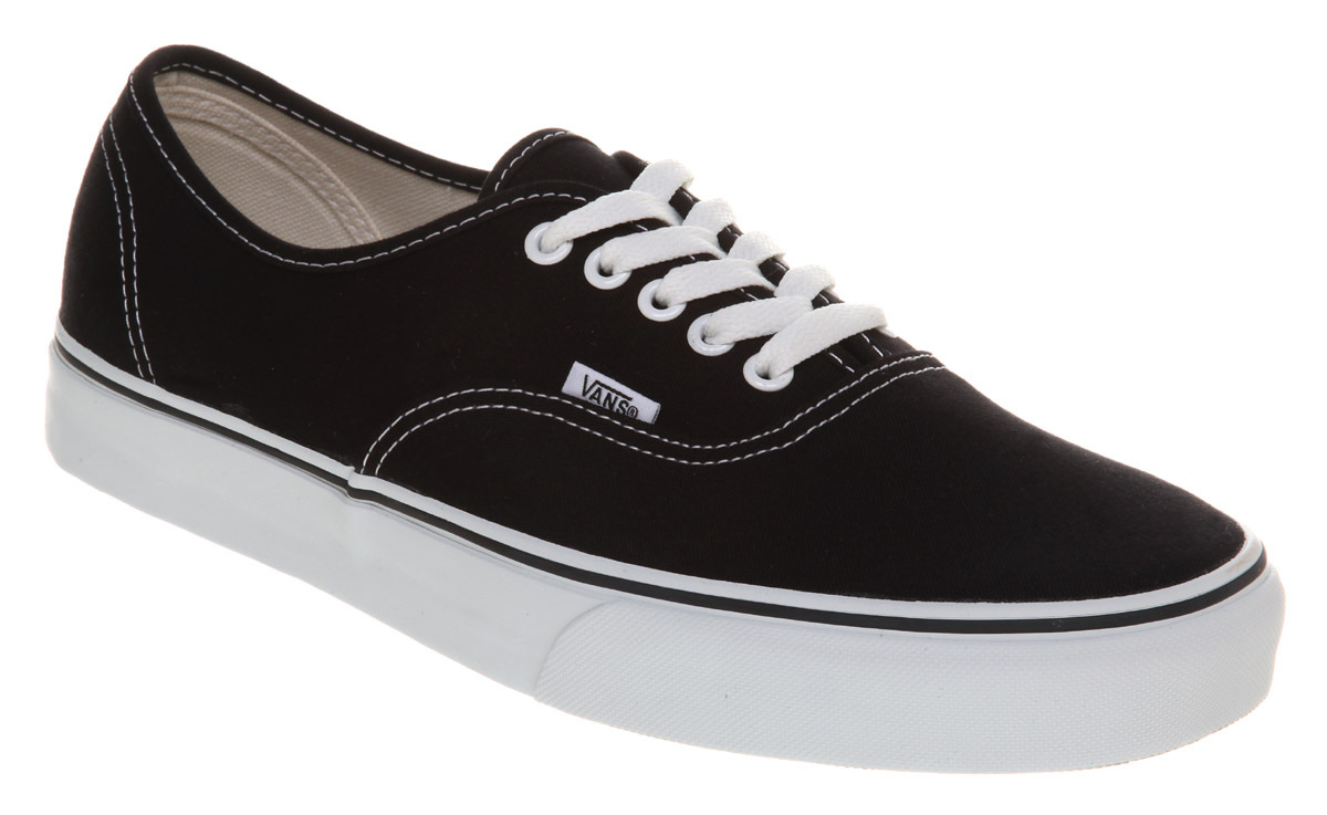 Vans Classic Unisex Authentic Skate Shoe Black/White - Unisex Adult Shoes