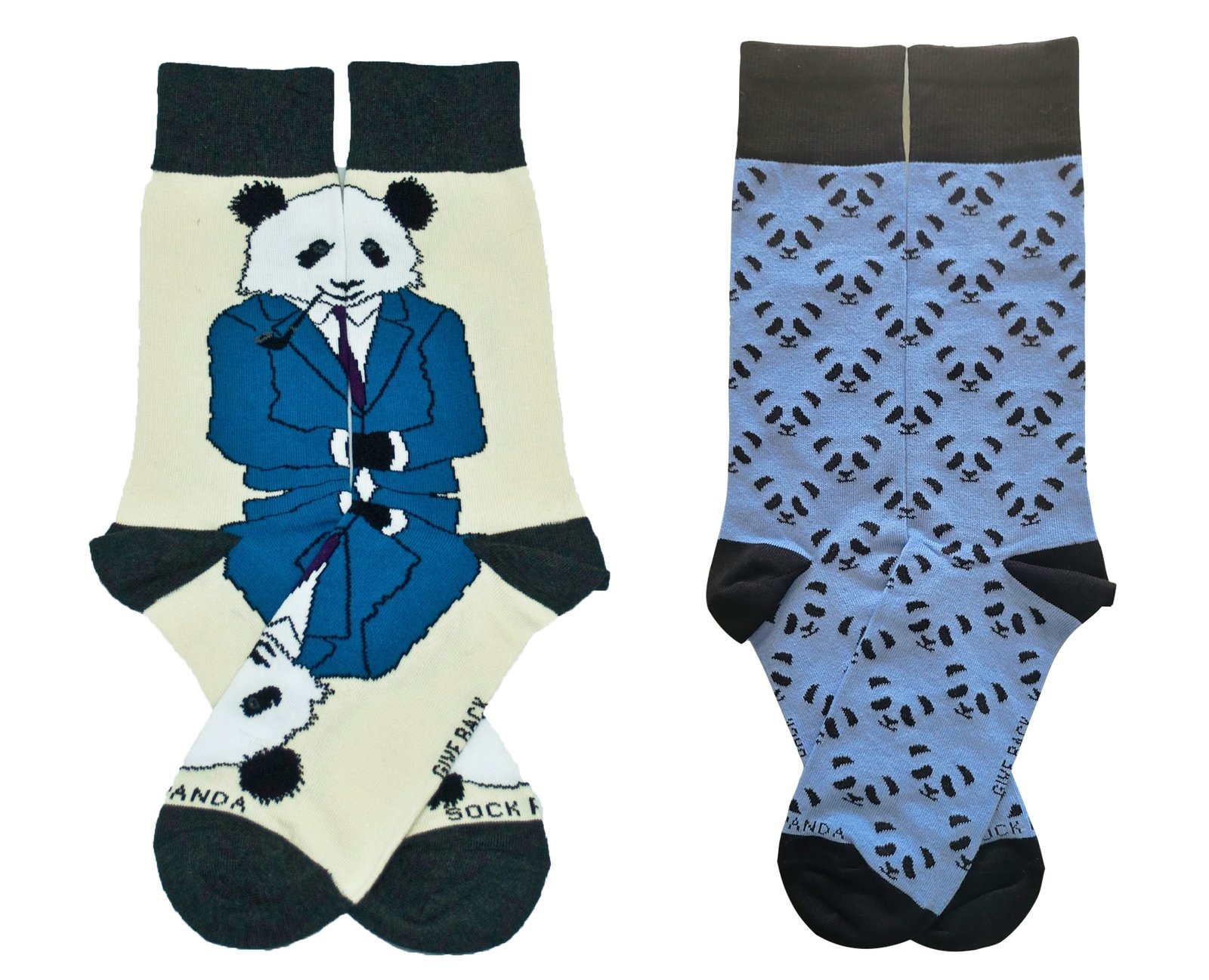 Amazing Panda Set (2-Pairs) of Socks from the Sock Panda (Adult Large)