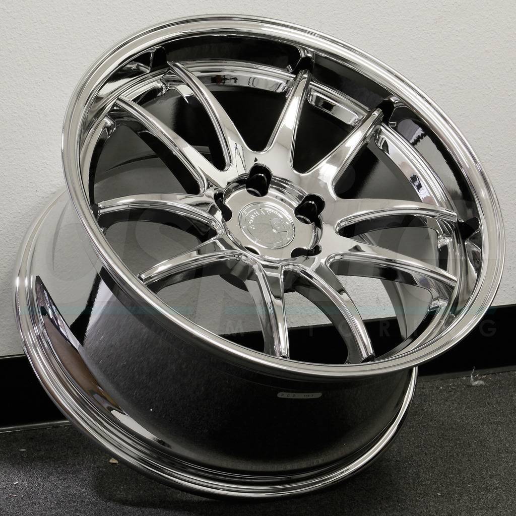 18x9.5 Aodhan DS02 DS2 5x100 35 Vacuum Chrome Wheels Rims Set(4) - Wheels