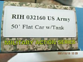 Rock Island Hobby # RIH 032160 US Army Flat Car with Tank HO-Scale image 4