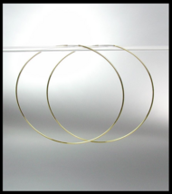 CHIC Lightweight Thin Gold Continuous INFINITY 4&quot; Diameter Hoop Earrings - $16.99