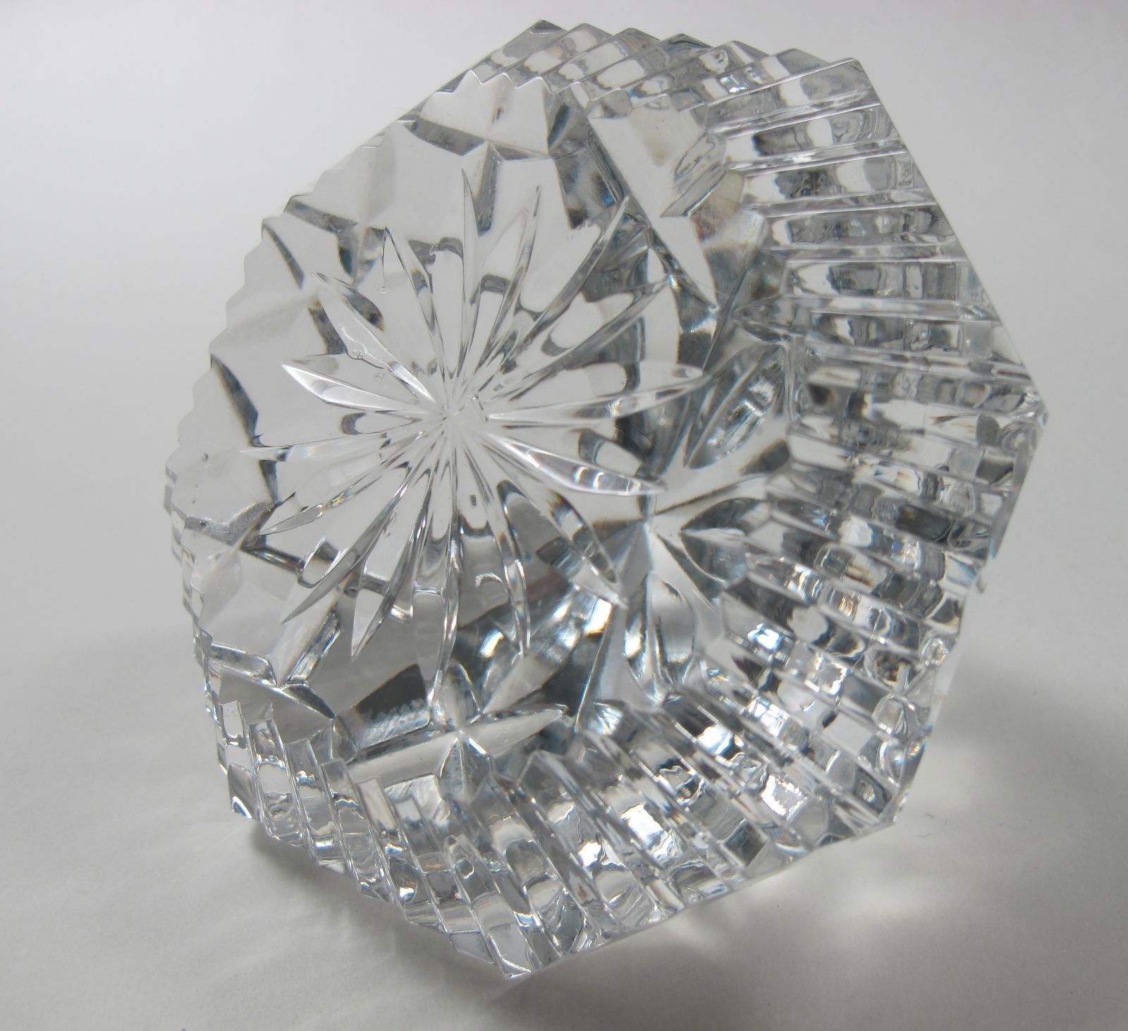 Signed Waterford crystal diamond paperweight glass Waterford