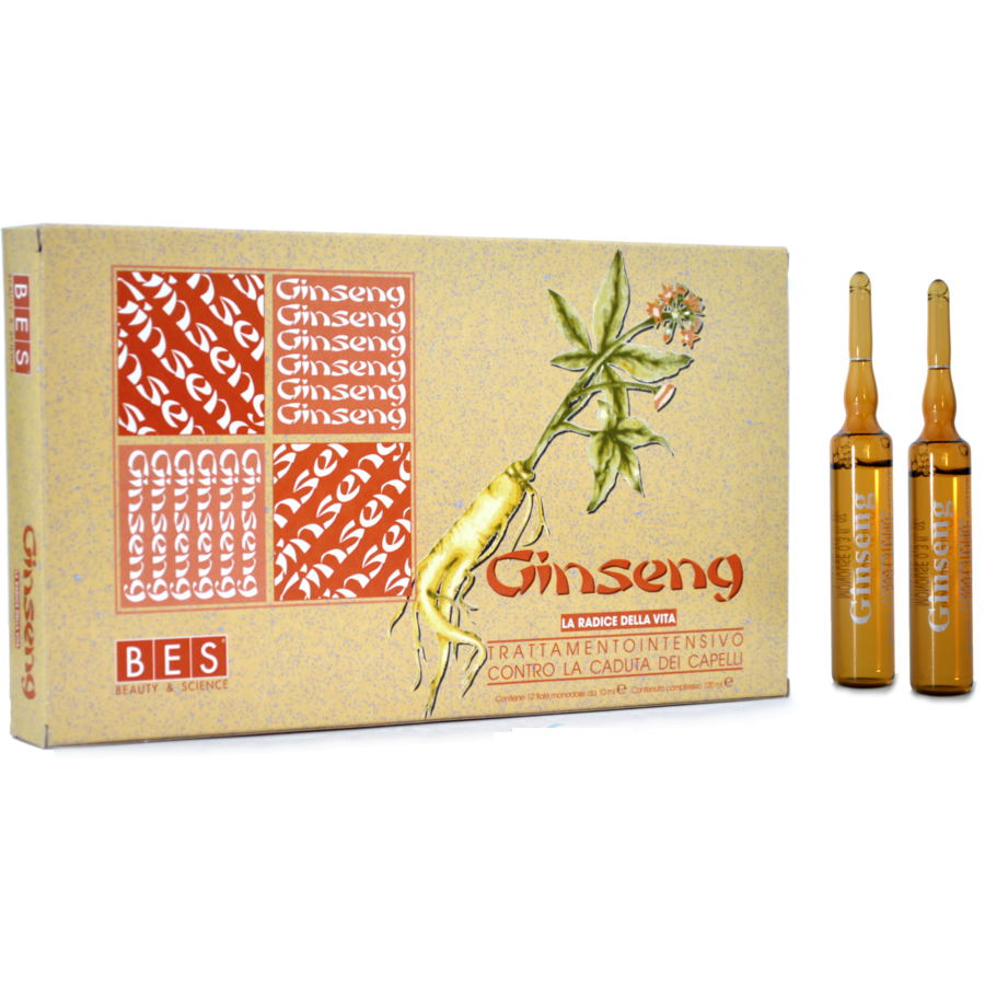 Lozione intensiva al ginseng Trattamento anticaduta BES 12 fiale x 10 ml Hair Loss