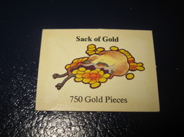 1980 TSR D&D: Dungeon Board Game Piece: Treasure 1st Level Card- 750 gold - $1.00