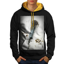 Singer Microphone Music Sweatshirt Hoody Voice Technology Men Contrast H... - $23.99