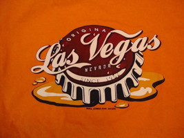 Las Vegas Nevada Since 1952 Bottle Cap Artwork Orange T Shirt S - $17.17