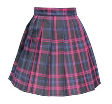 Women`s high waisted plaid short Sexy A line Skirts costumes (L,Black mixed c... - $19.79