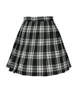 Women`s high waisted plaid short Sexy A line Skirts costumes (XL, Black ... - $19.79
