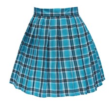 Women`s high waisted plaid short Sexy A line Skirts costumes (2XL, Blue mixed... - $19.79