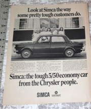 1967 Simca Vintage Print Ad Chrysler European Economy Car Nurses Tough P... - $9.30