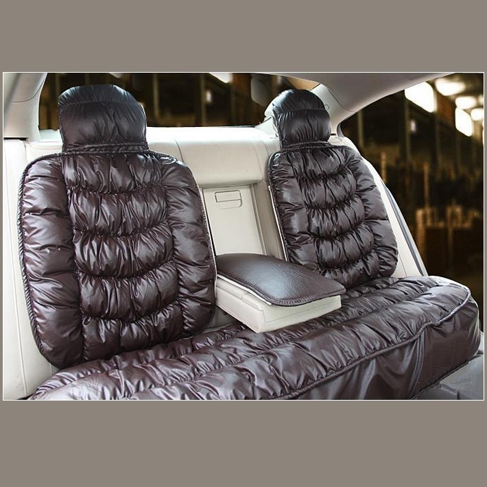 Luxury Plush Padded Espresso Brown Color PU Leather Cushion Seat Cover