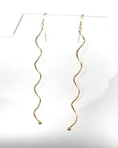 CHIC & UNIQUE Lightweight Gold Twist Swirl Coil Long Dangle Earrings - $12.99