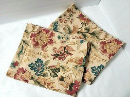 Ralph Lauren HIGHGATE WOODS Vtg Floral Pair Pillowcases Standard Size Tan Red - $57.91