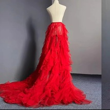 Fuchsia Detachable Tulle Maxi Skirt Prom Skirt Outfit Wedding Photo Bridal Tutu  image 8