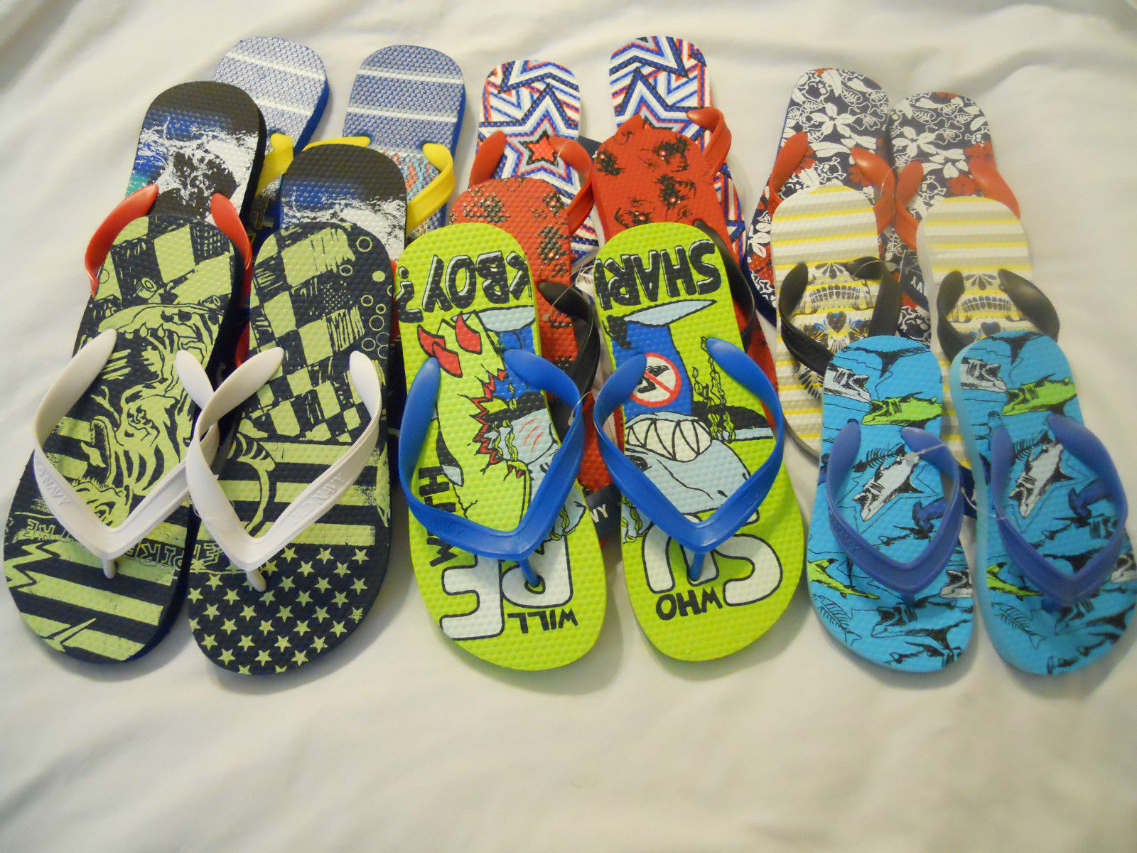 4 6 2 1 13 3 5 Brand New Old Navy Kid Flip Flops Sizes 12