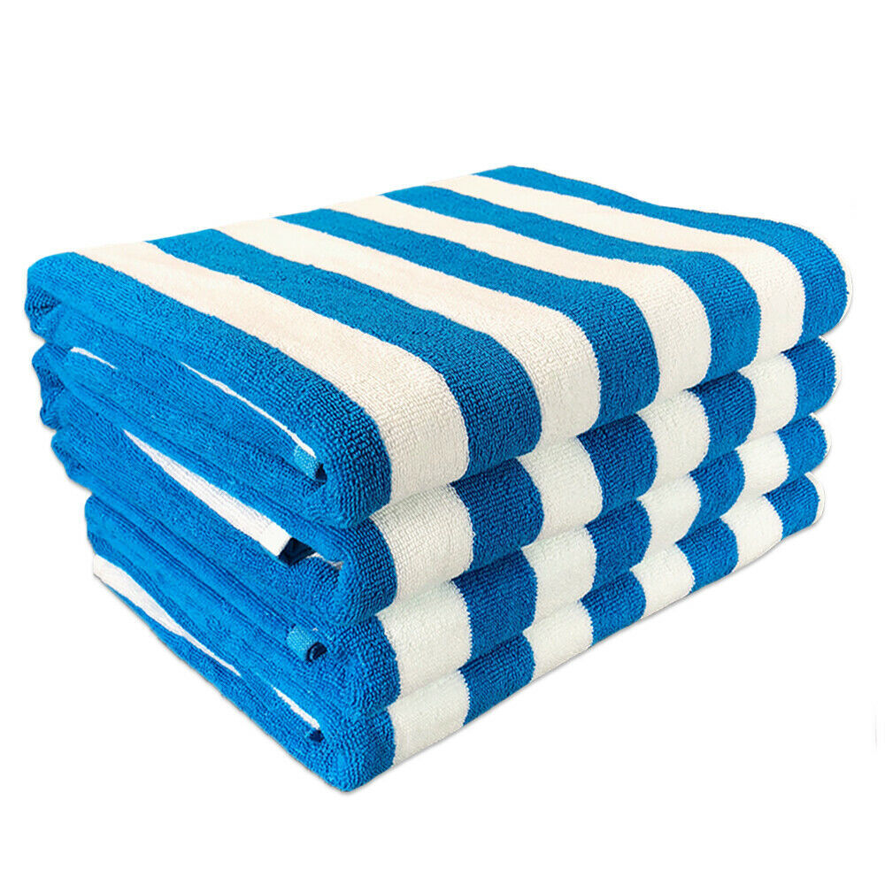 4 Pack of Striped Cabana Beach Towels - 30x70 - Perfect Pool Towel ...