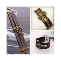 Leather Targaryen Dragon Charm Bracelet Vintage Looking Game of Thrones Inspired - $8.98