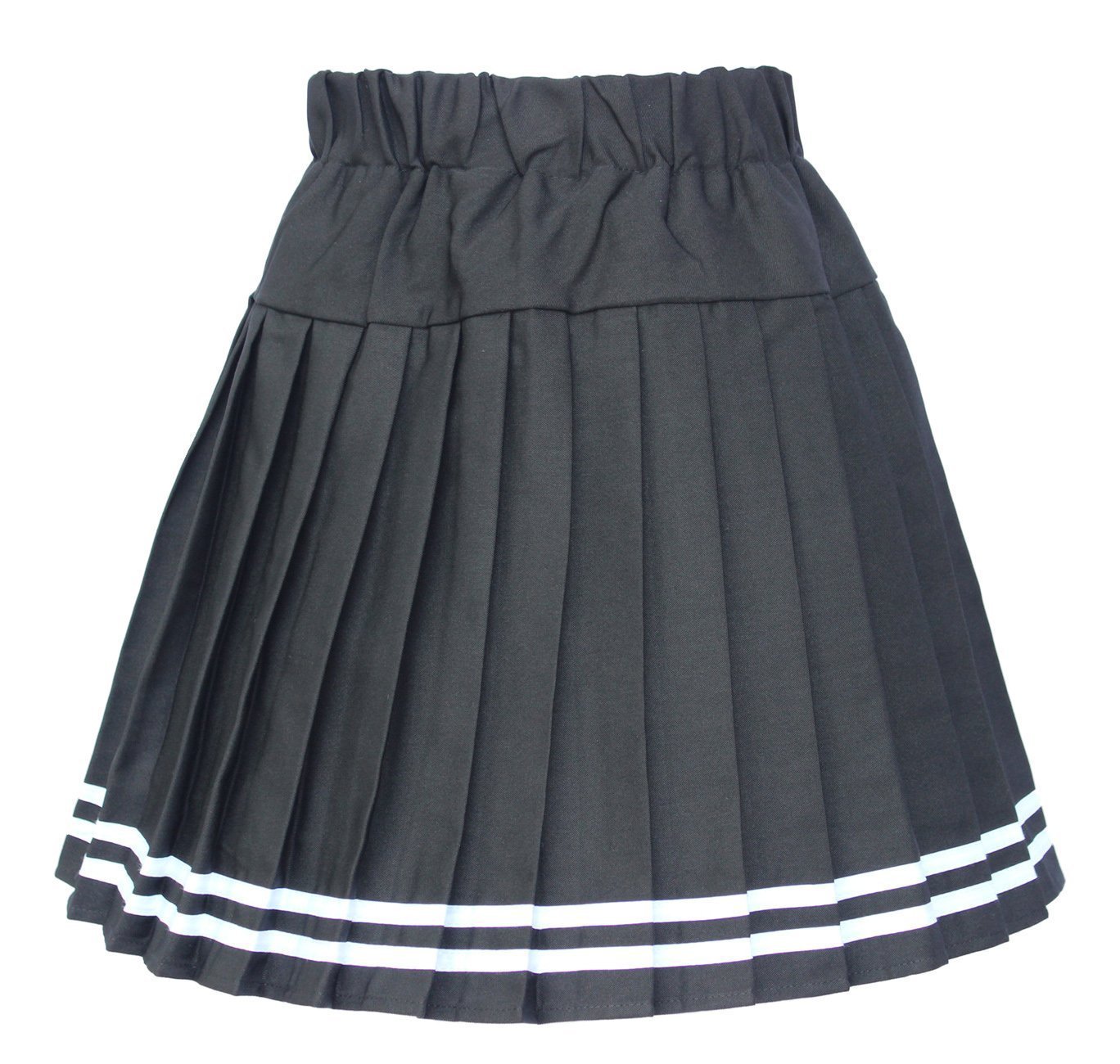 Women's plus size over knee sailor school uniforms (XL, Black white stripes)