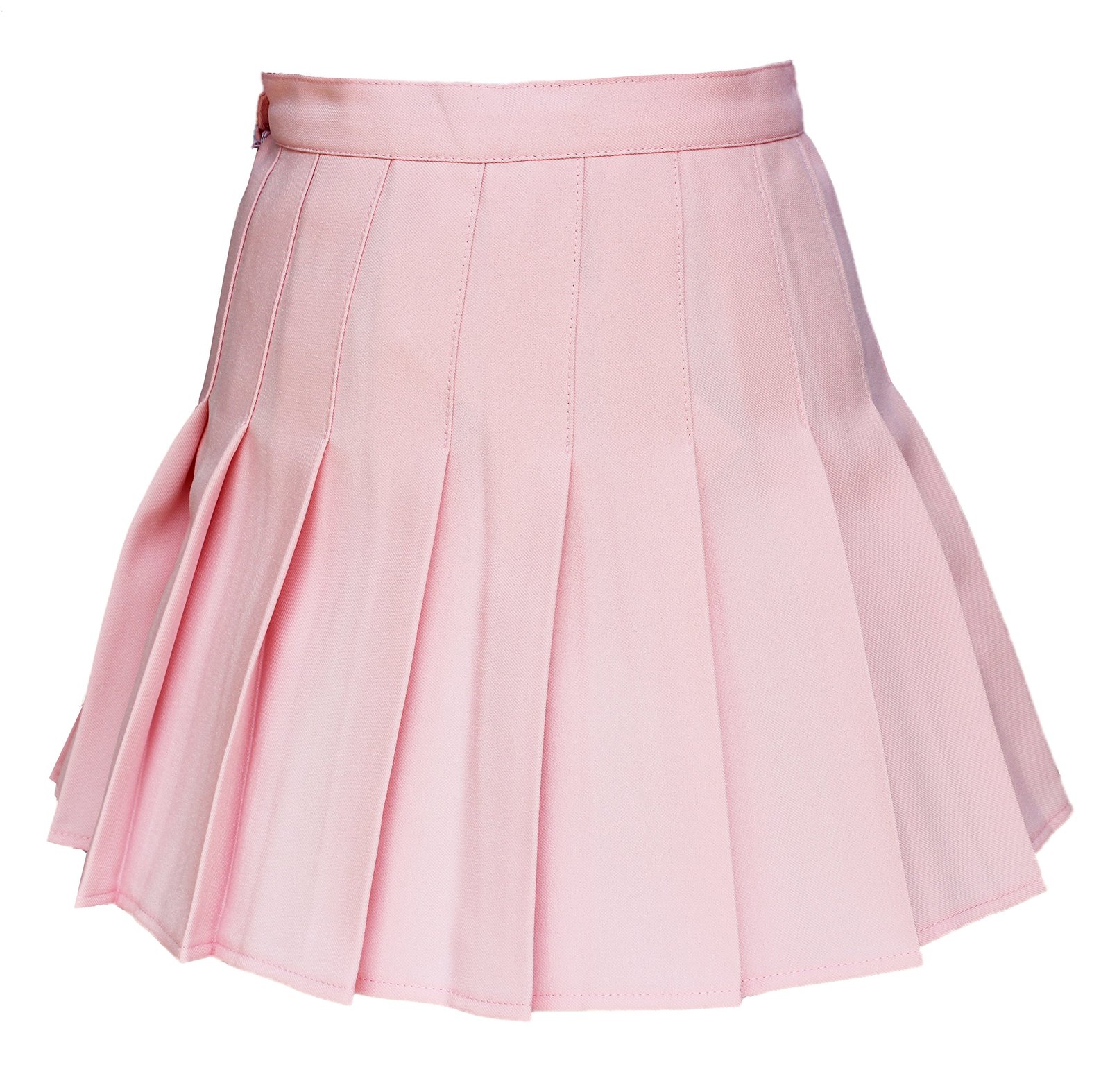 Women High Waist Solid Pleated Mini Slim Single Tennis Skirts ( L, Pink)
