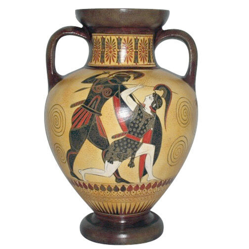 Achilles and Amazon Queen Ancient Greek Amphora Vase Replica ...