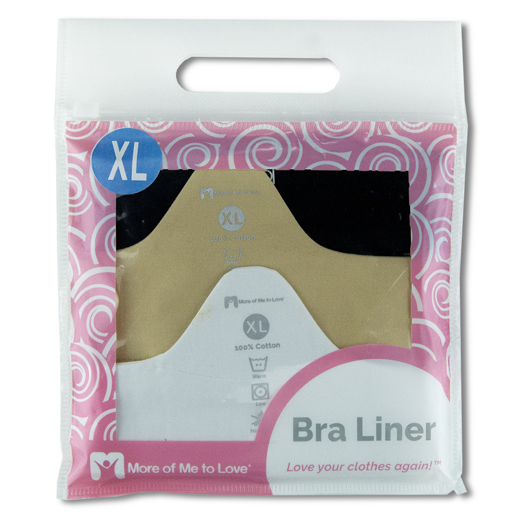 More Of Me To Love Bra Liner (3-Pack) 100% Cotton Premium Neapolitan, X-Large - Women's Clothing