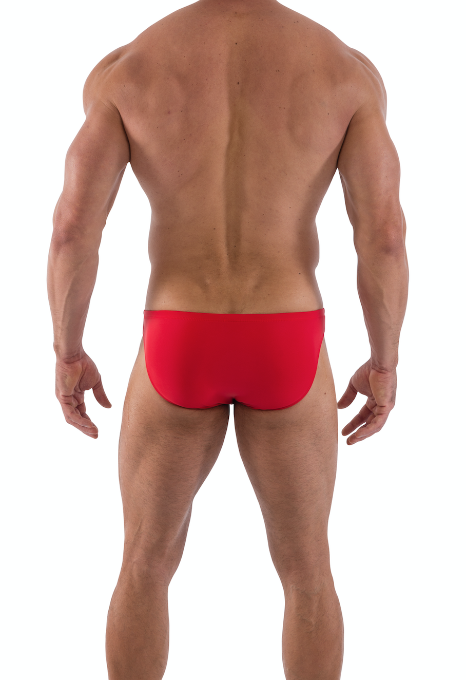 2 Pairs Red And White Mens Lycra Spandex Swim Briefs S M L Speedo Style Swimwear 4144