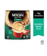 NESCAFE 3 in 1 Blend &amp; Brew Rich  Instant Coffee 25 sticks(EXPRESS SHIPP... - $12.90