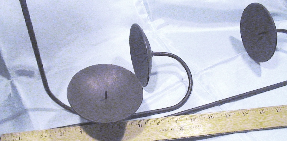 Set of 3 Adjustable Metal Candleholders for Fireplaces - Candle Holders