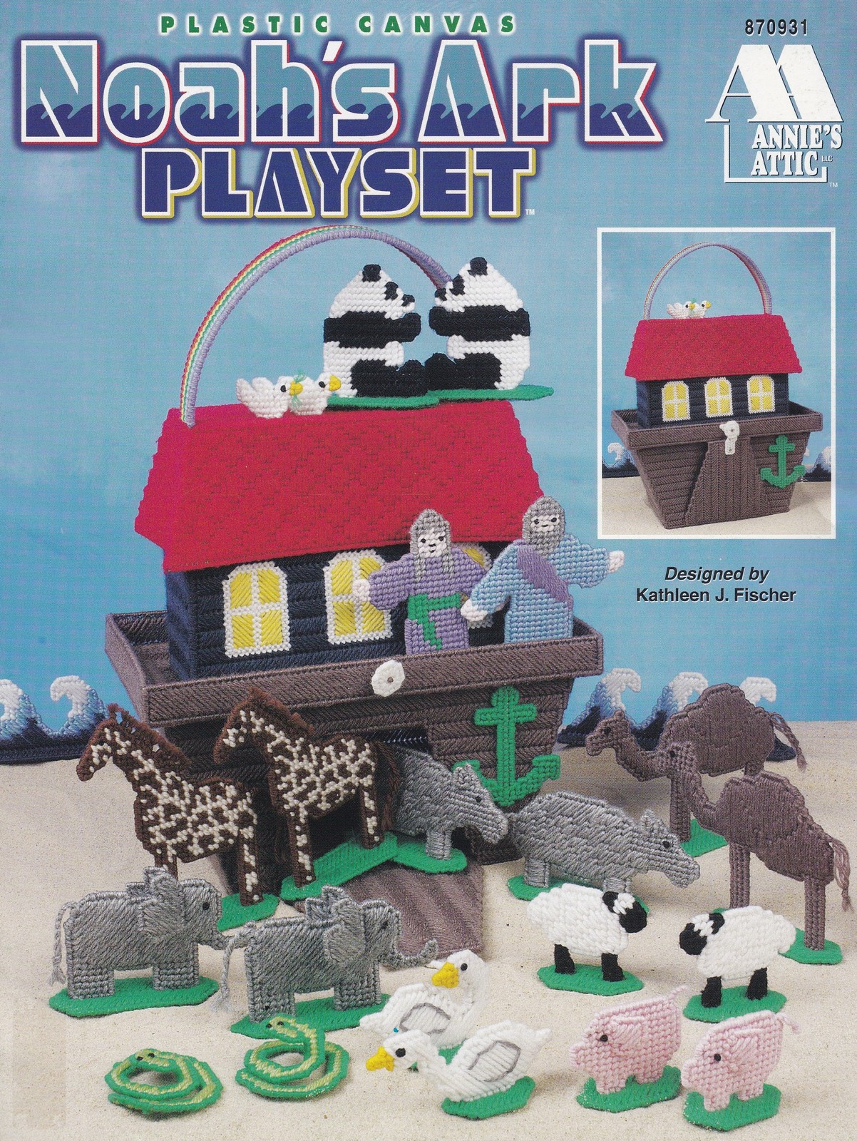 Noah’s Ark Playset, Annie's Tote & 3D Animals Plastic Canvas Pattern