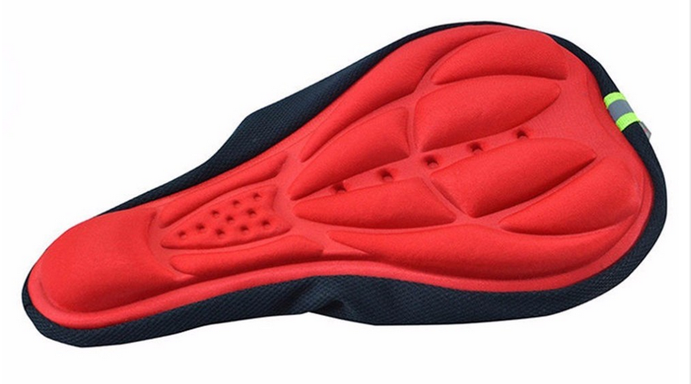 (Red) Ergonomic Silicone Gel Pad Seat Saddle Soft Cushion Cover for