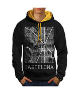 Spain City Barcelona Sweatshirt Hoody Town Map Men Contrast Hoodie - $23.99
