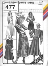 Vintage Stretch & Sew #477 Yoked Skirts - Hip Size 32-48 - $10.00