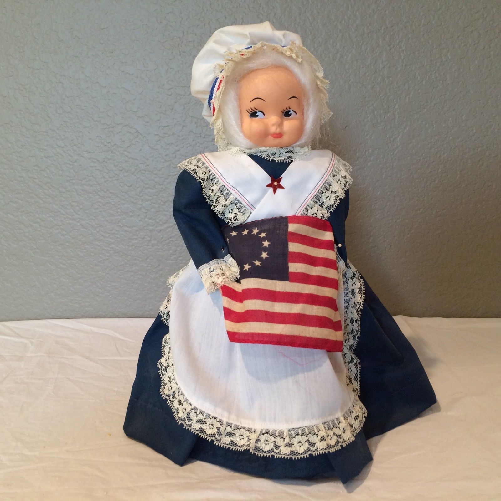 Vintage HandMade 13" Dish Soap Bottle Doll OOAK Betsy Ross Lookng