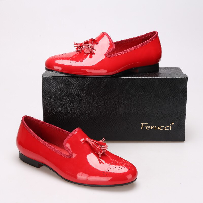 mens red patent leather shoes