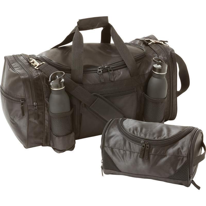 Extreme Pak™ 2 Piece Tote And Toiletry Black Gym Bag Set Gym Bags