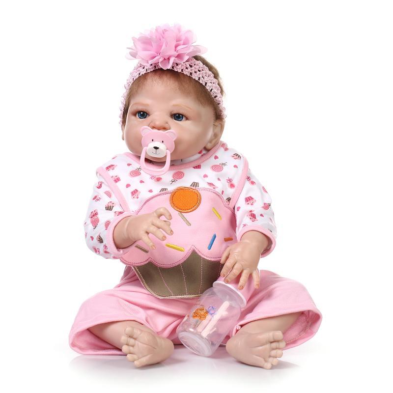 Lifelike Reborn Doll Full Body Silicone Baby Girl Blue eyes