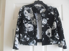 Jessica Howard New Womens Black/Ivory Floral Print 3/4 Sleeve Jacket     6 - $27.99