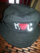 Women's Black Rocawear Bucket Hat Hearts Terry Cloth Bucket Hat One size NWT - $19.59