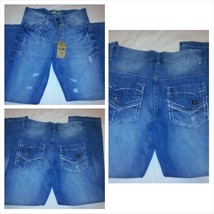 Light Blue Denim J EAN Pants Blue Distressed Denim J EAN S Pants 32 Wx32 L New - $27.42