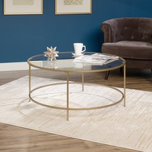 Sauder 417830 Int Lux Coffee Table Round, Glass / Gold Finish - $154.97