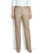 Lands&#39; End Curvy Fit Plain Boot Cut Chino Pants Desert Khaki 2 NEW 450659 - $12.82
