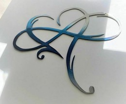 Infinity Heart - Metal Wall Art - Blue Tinged 10 3/4&quot; x 12 1/4&quot; - $31.66