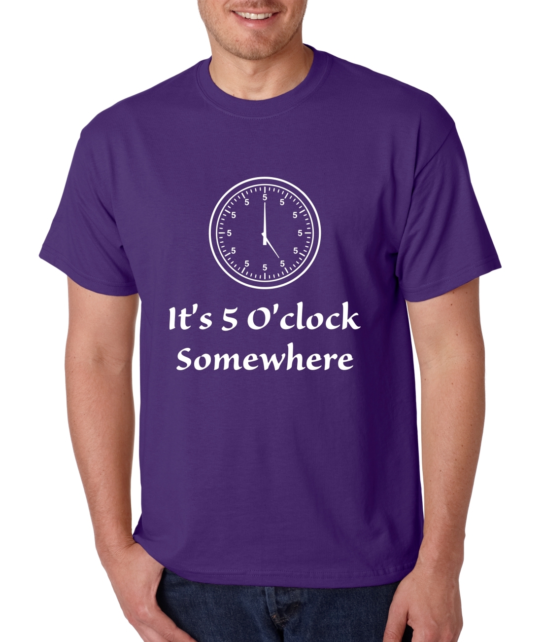 Men's T Shirt It's 5 O'clock Somewhere Party Drinking Beer Tee - T ...